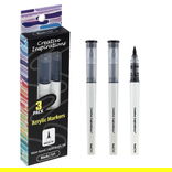 Creative Inspirations Acrylic Brush Marker Black Set of 3 - (92747)