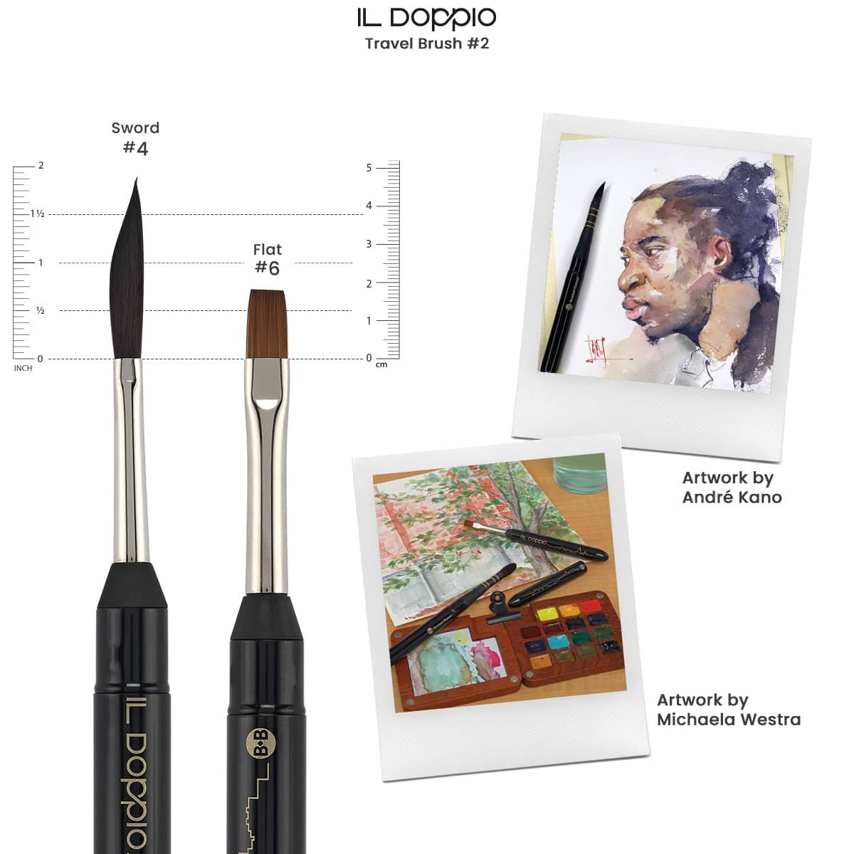 Borciani e Bonazzi Il Doppio Brush Series 710 Size 2 Travel Brush - (200044741)