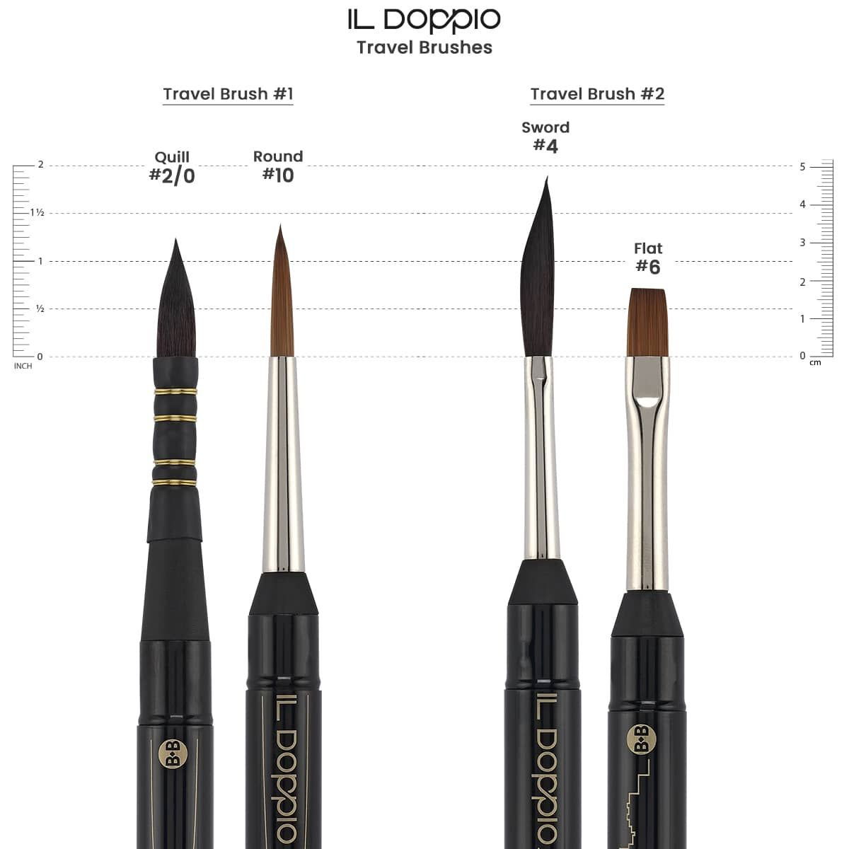 Borciani Bonazzi Il Doppio Travel Brushes