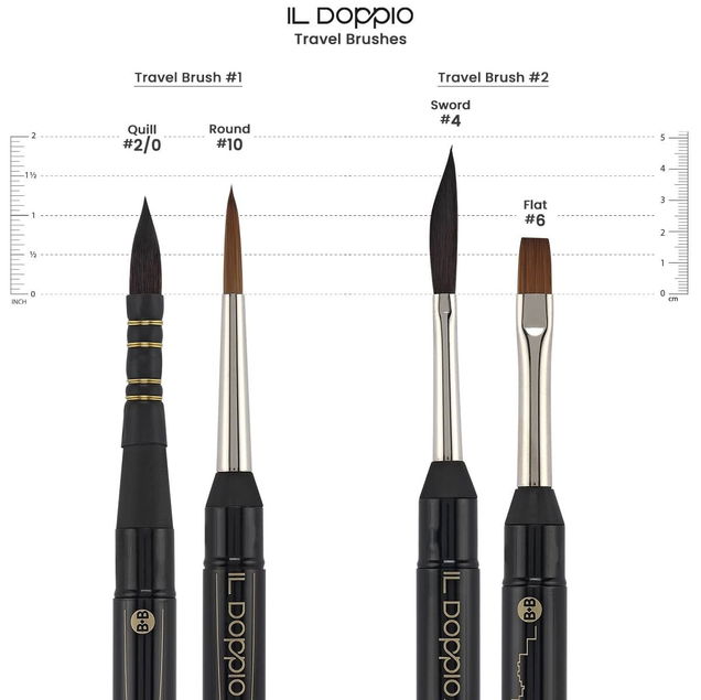 Borciani Bonazzi Il Doppio Travel Brushes Borciani Bonazzi Il Doppio Travel Brushes