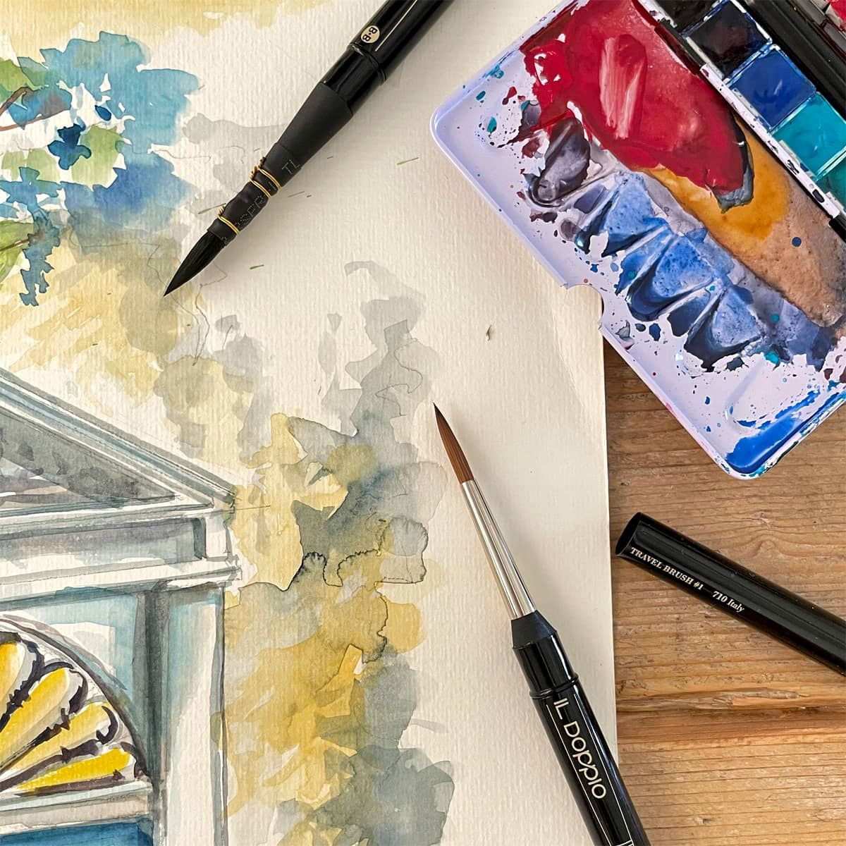 Borciani Bonazzi Il Doppio Travel Brushes