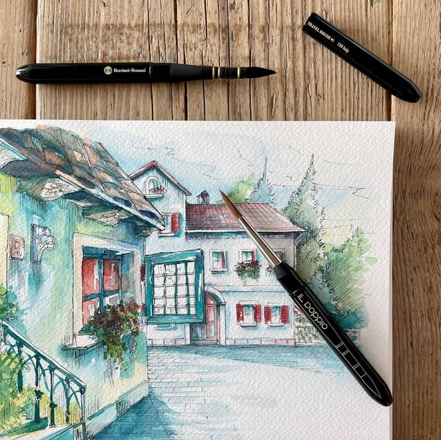 Borciani Bonazzi Il Doppio Travel Brushes Borciani Bonazzi Il Doppio Travel Brushes