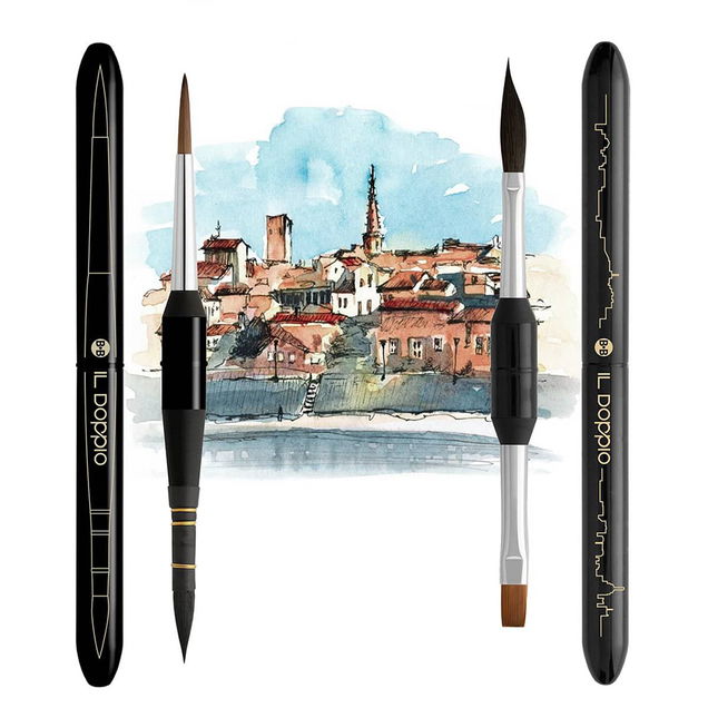 Borciani Bonazzi Il Doppio Travel Brushes Borciani Bonazzi Il Doppio Travel Brushes