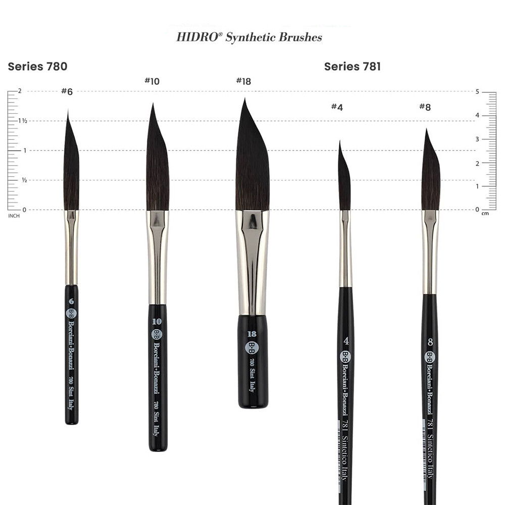 Borciani Bonazzi HIDRO Synthetic Sword Striper Brushes