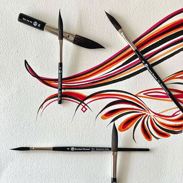 Borciani Bonazzi HIDRO Synthetic Sword Striper Brushes Borciani Bonazzi HIDRO Synthetic Sword Striper Brushes