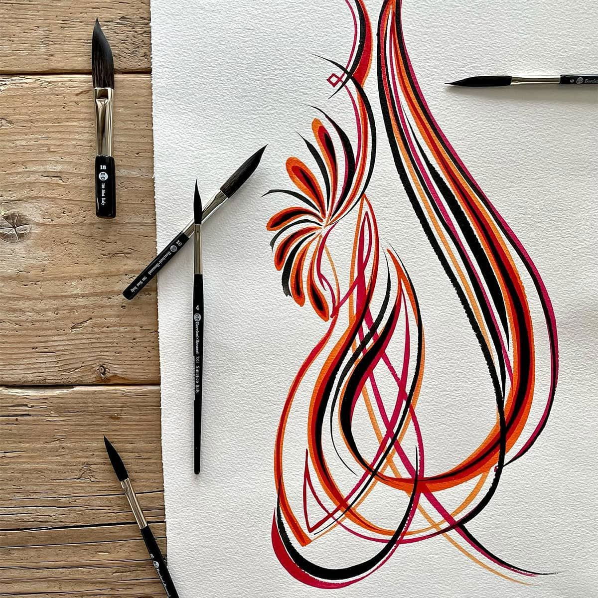 Borciani Bonazzi HIDRO Synthetic Sword Striper Brushes