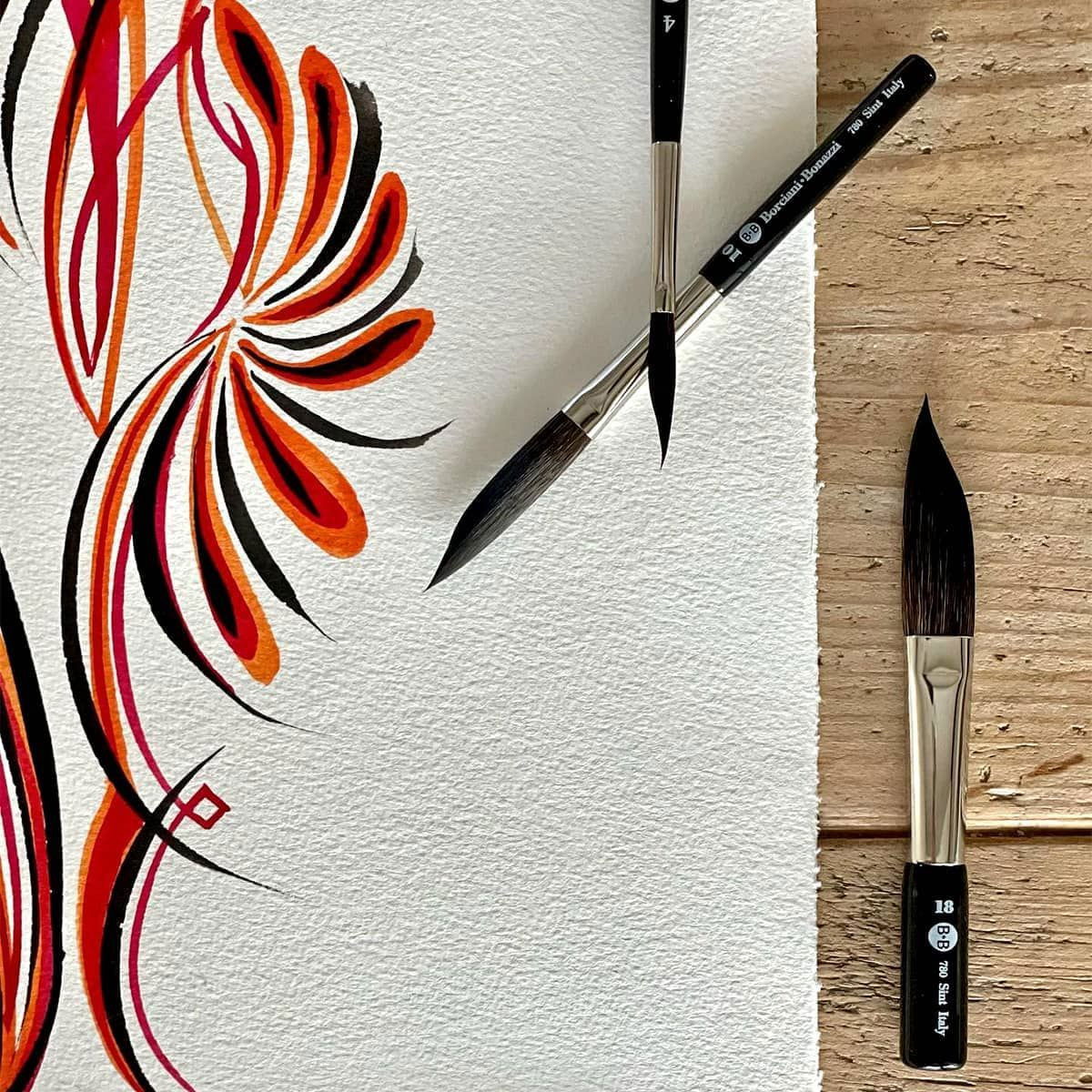 Borciani Bonazzi HIDRO Synthetic Sword Striper Brushes