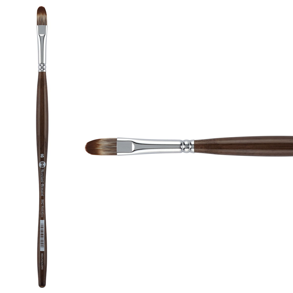 Unico Series 802 Synthetic Mongoose Filbert Sz 8 w/ Wooden Handle - (200044780)