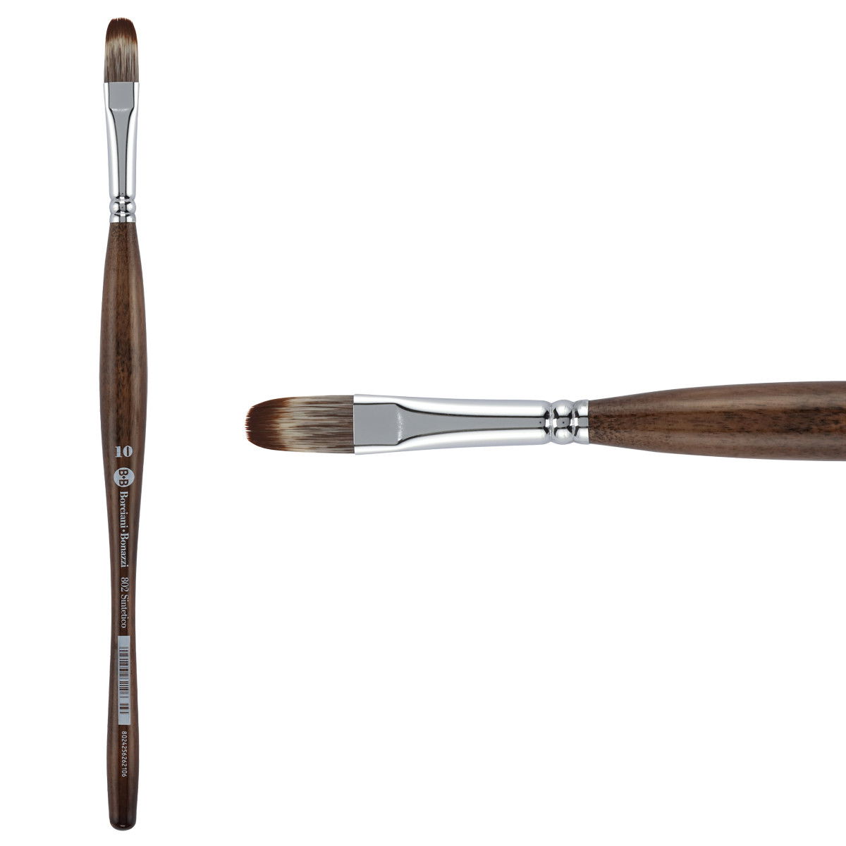 Unico Series 802 Synthetic Mongoose Filbert Sz 10 w/ Wooden Handle - (200044781)