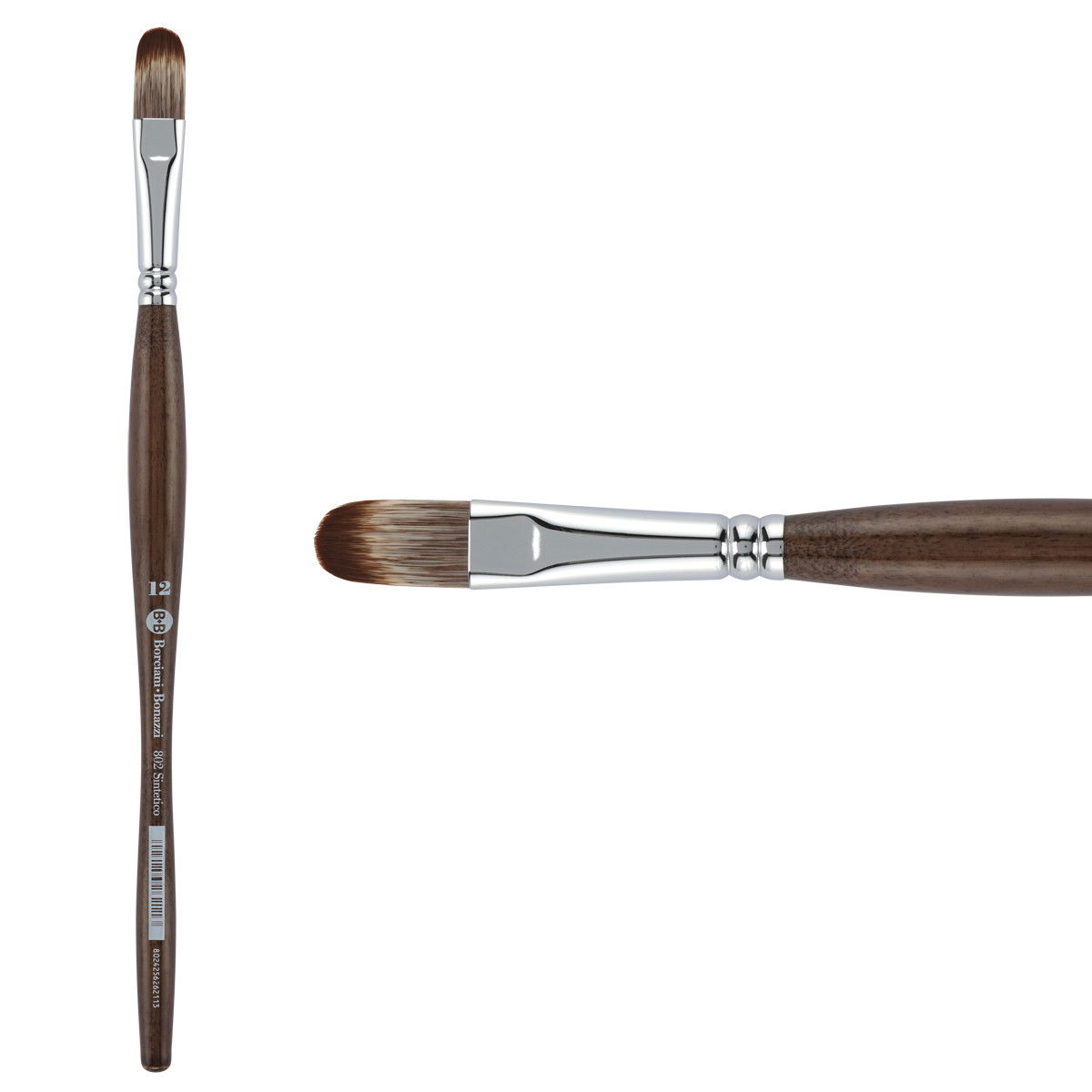 Unico Series 802 Synthetic Mongoose Filbert Sz 12 w/ Wooden Handle - (200044782)