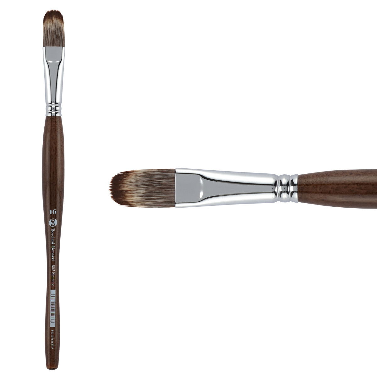 Unico Series 802 Synthetic Mongoose Filbert Sz 16 w/ Wooden Handle - (200044784)