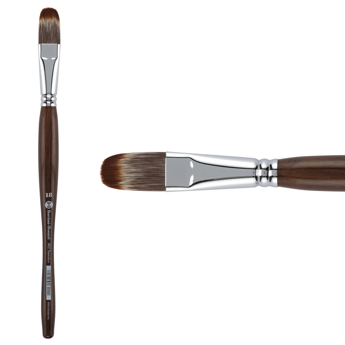 Unico Series 802 Synthetic Mongoose Filbert Sz 18 w/ Wooden Handle - (200044785)