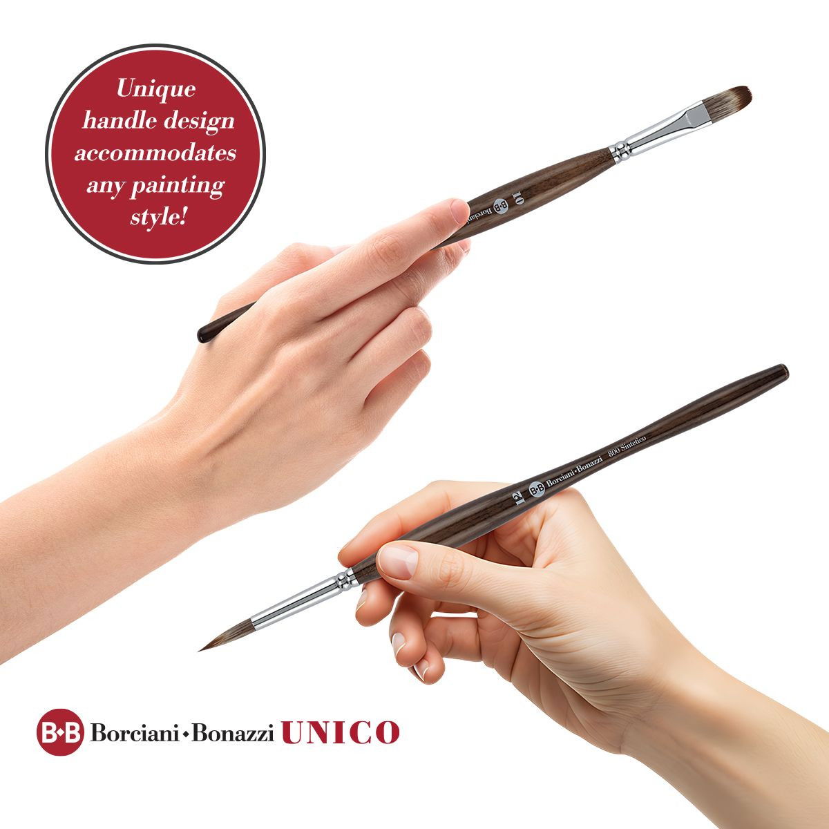 Borciani Bonazzi UNICO Synthetic Mongoose Brushes