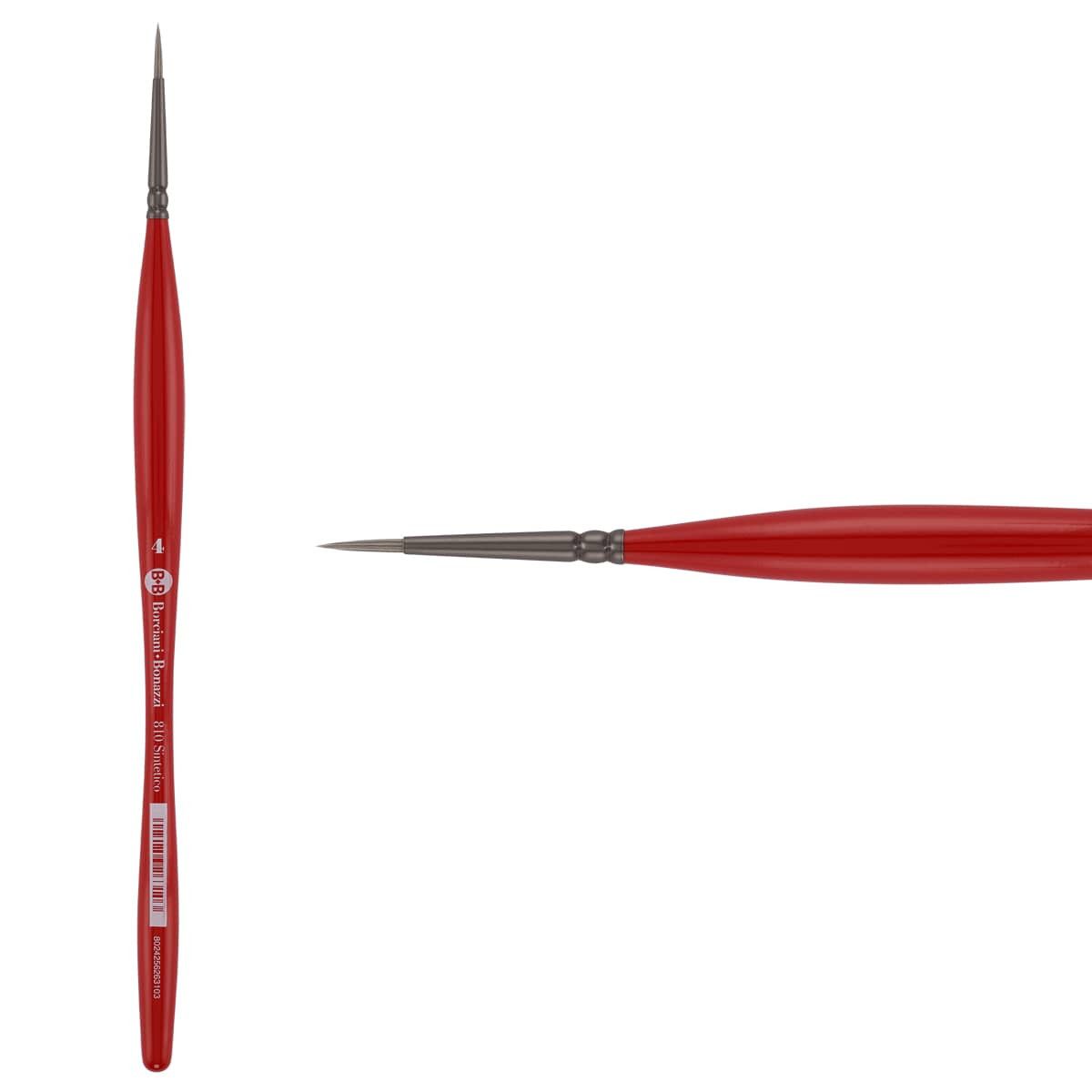 Unico Series 810 Synthetic Silver Round Brush Sz 4 w/ Balanced Handle - (200044793)