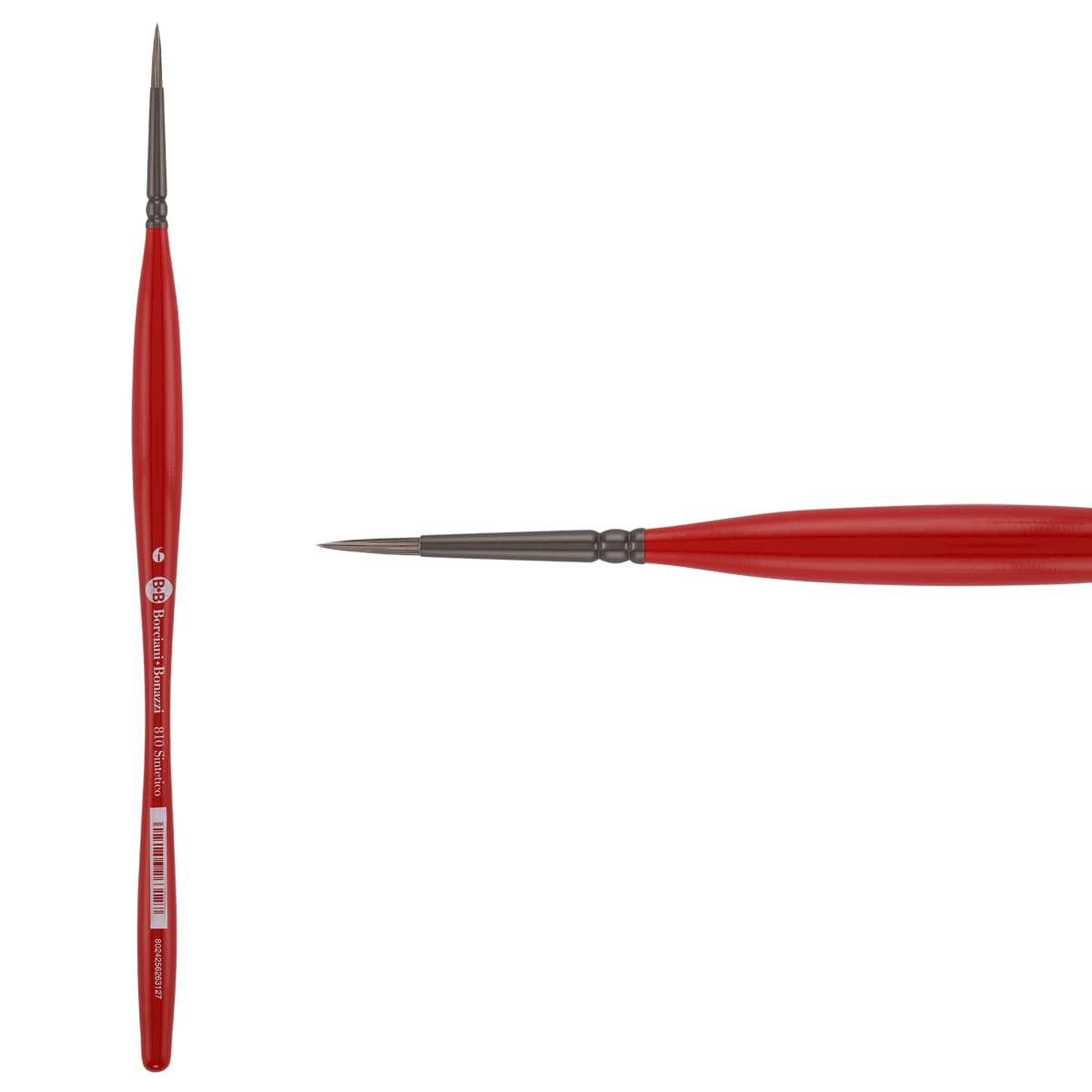 Unico Series 810 Synthetic Silver Round Brush Sz 6 w/ Balanced Handle - (200044795)