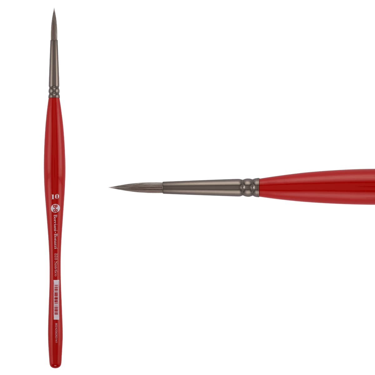 Unico Series 810 Synthetic Silver Round Brush Sz 10 w/ Balanced Handle - (200044797)