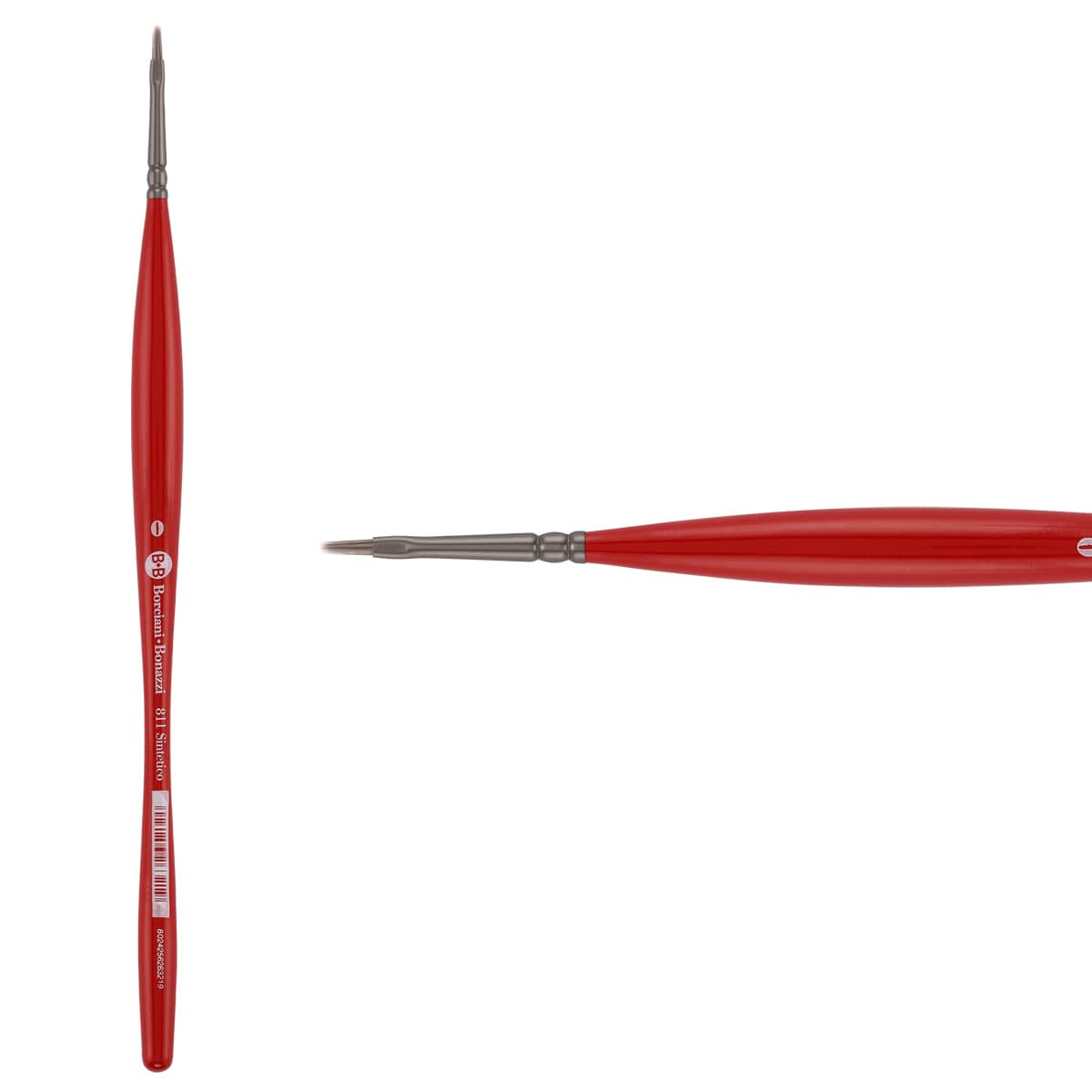 Unico Series 811 Synthetic Silver Flat Brush Sz 0 w/ Balanced Handle - (200044804)