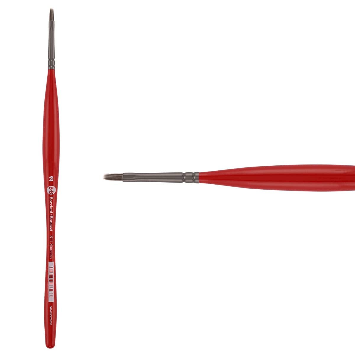 Unico Series 811 Synthetic Silver Flat Brush Sz 2 w/ Balanced Handle - (200044806)