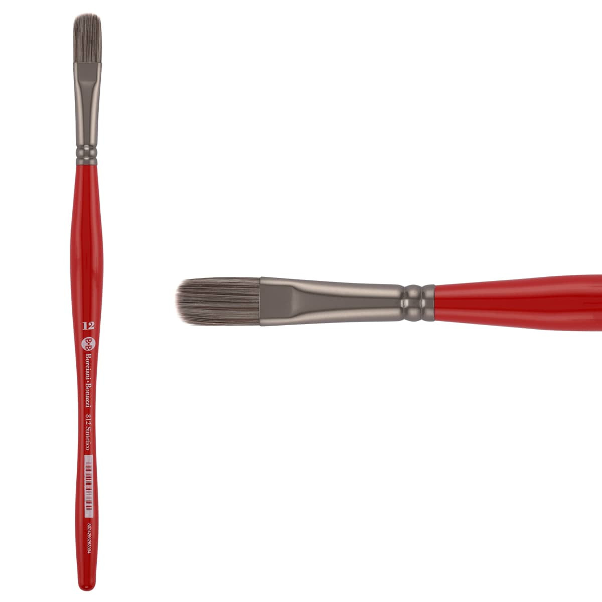 Unico Series 811 Synthetic Silver Filbert Brush Sz 12 w/ Balanced Handle - (200044822)