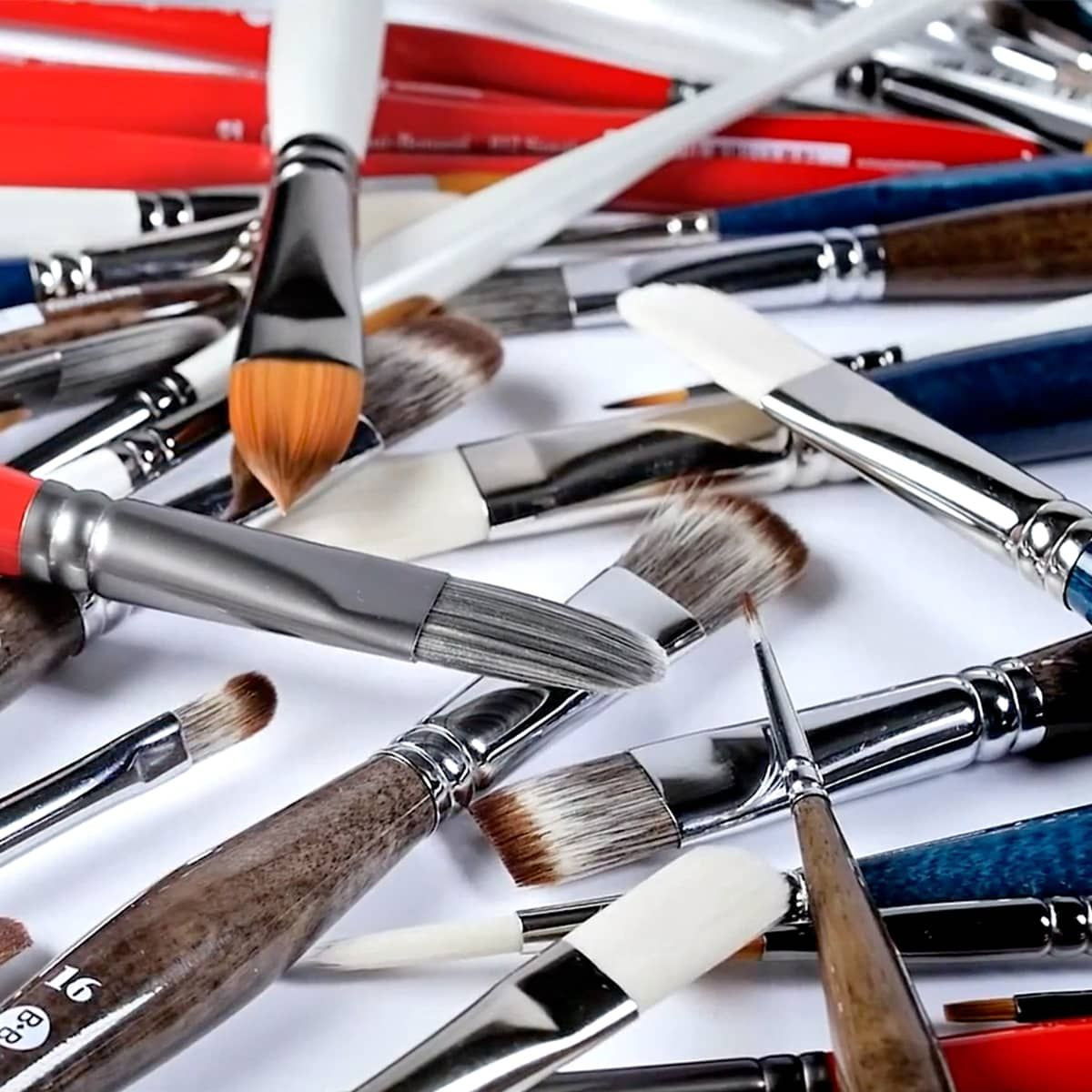 Borciani Bonazzi UNICO Silver Synthetic Brushes