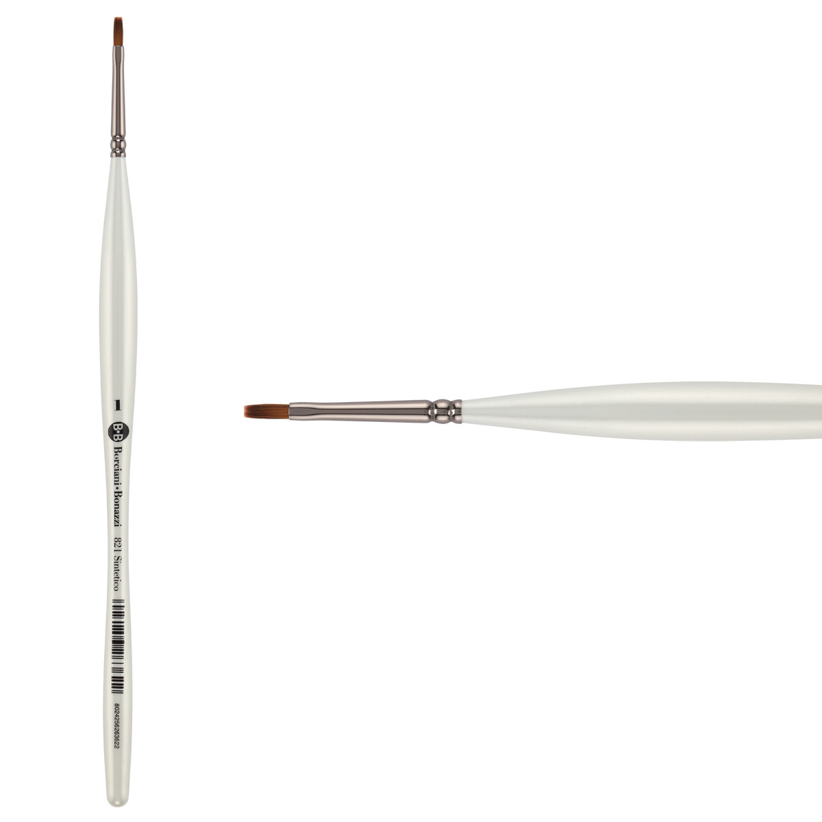 Unico Series 821 Fiammato Synthetic Fiber Flat Sz 1 w/ Balanced Handle - (200044845)