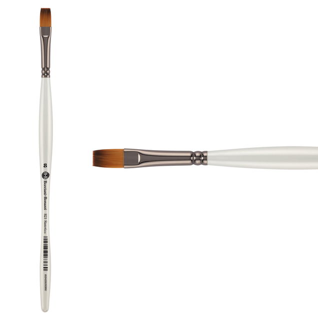 Unico Series 821 Fiammato Synthetic Fiber Flat Sz 8 w/ Balanced Handle - (200044849) Unico Series 821 Fiammato Synthetic Fiber Flat Sz 8 w/ Balanced Handle - (200044849)