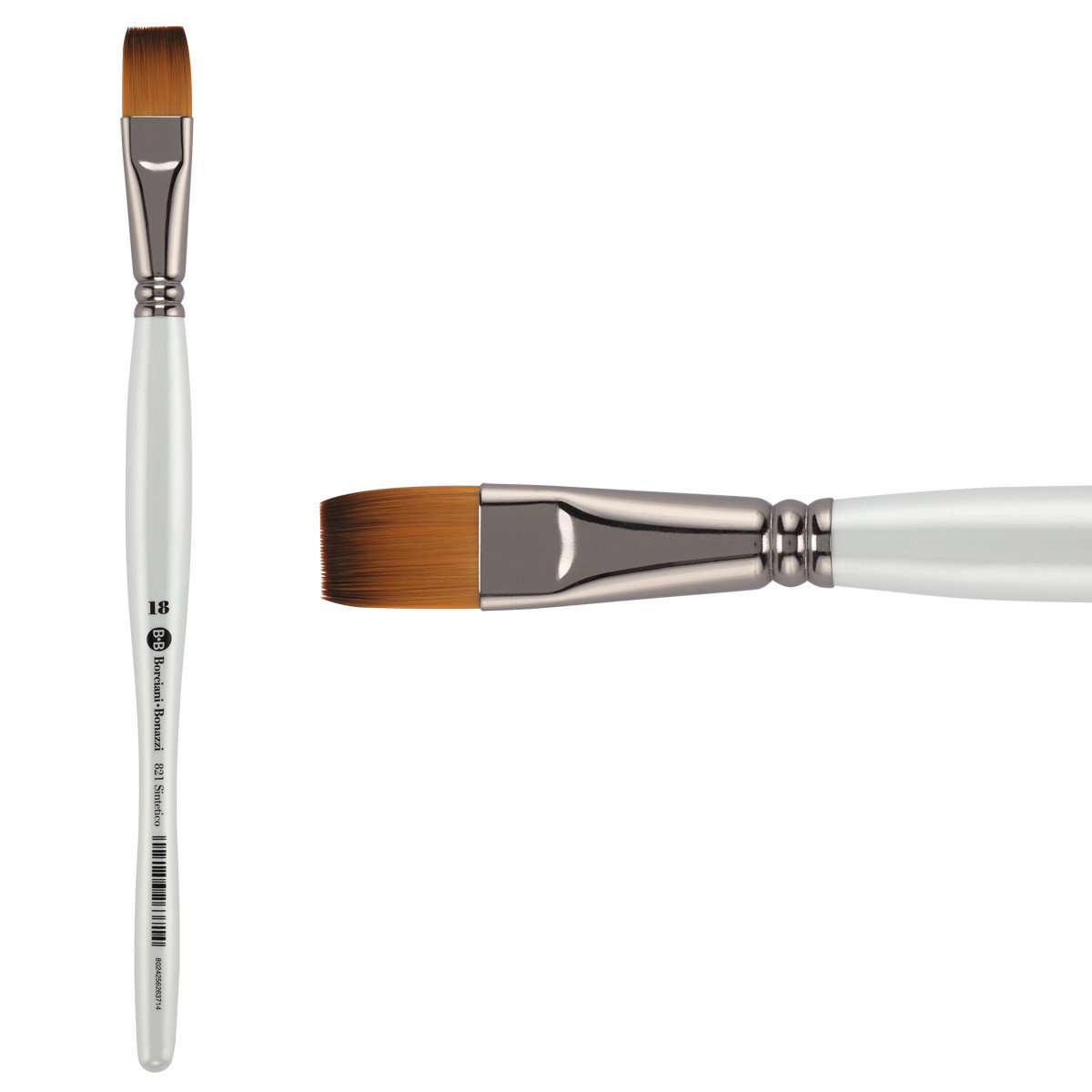 Unico Series 821 Fiammato Synthetic Fiber Flat Sz 18 w/ Balanced Handle - (200044854)