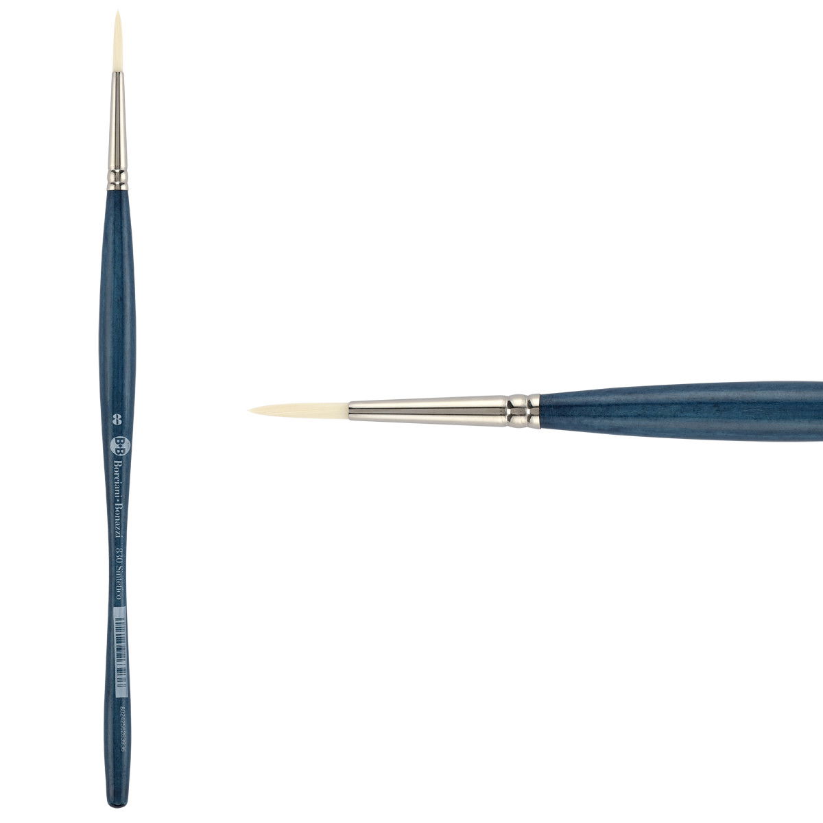 Unico Series 830 Bianco Synthetic Round Brush Sz 8 w/ Balanced Handle - (200044876)