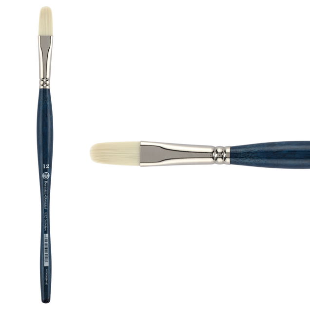 Unico Series 832 Bianco Synthetic Filbert Sz 12 w/ Balanced Handle - (200044902) Unico Series 832 Bianco Synthetic Filbert Sz 12 w/ Balanced Handle - (200044902)