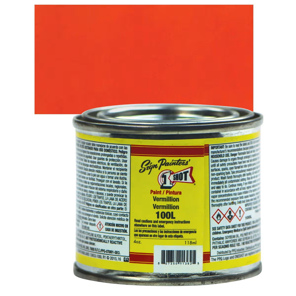 1SHOT Lettering Enamel 4oz Vermillion - (1000019800)