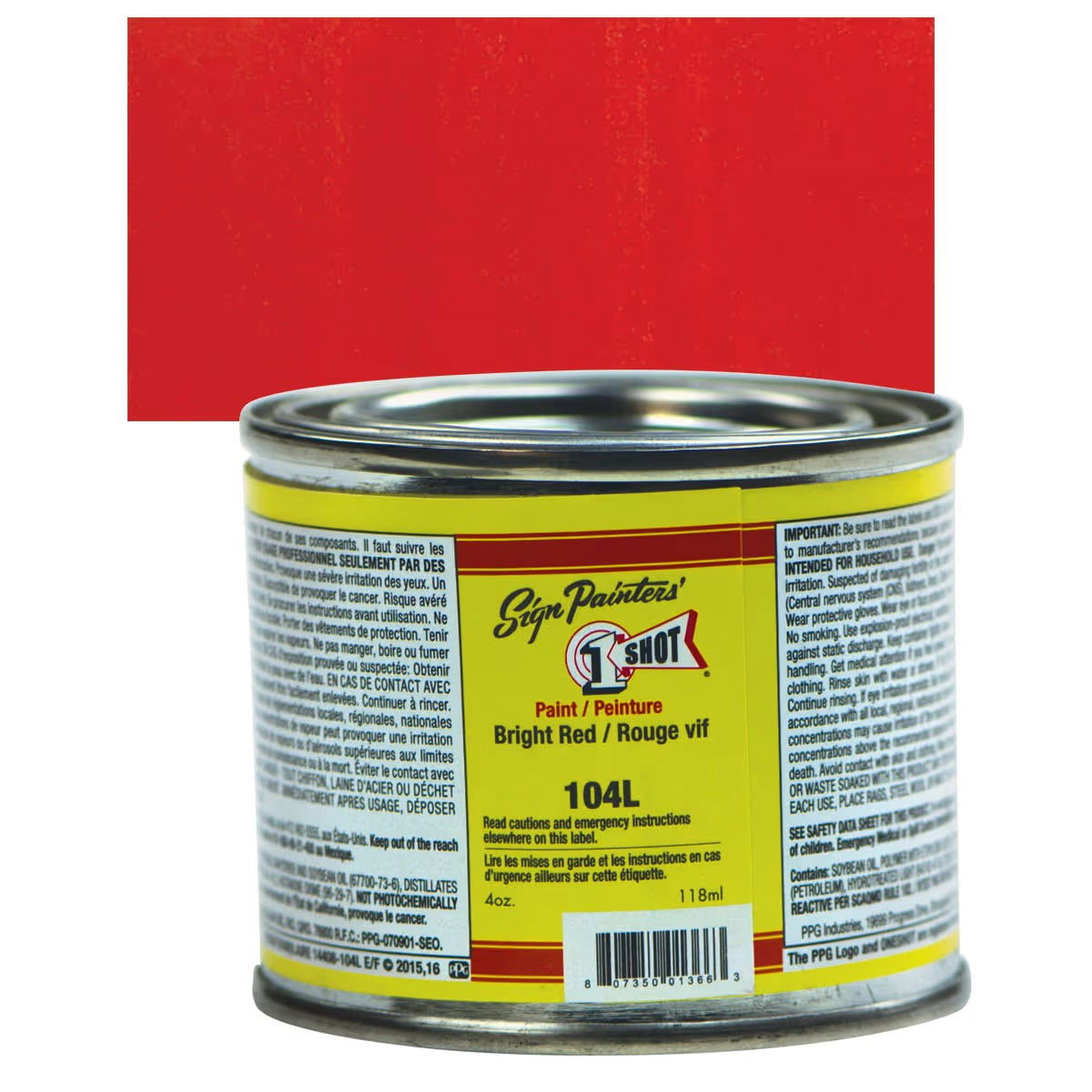 1SHOT Lettering Enamel 4oz Bright Red - (1000019806)