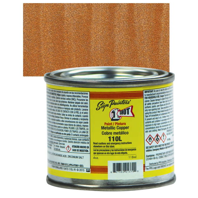 1SHOT Lettering Enamel 4oz Metallic Copper - (1000019809) 1SHOT Lettering Enamel 4oz Metallic Copper - (1000019809)