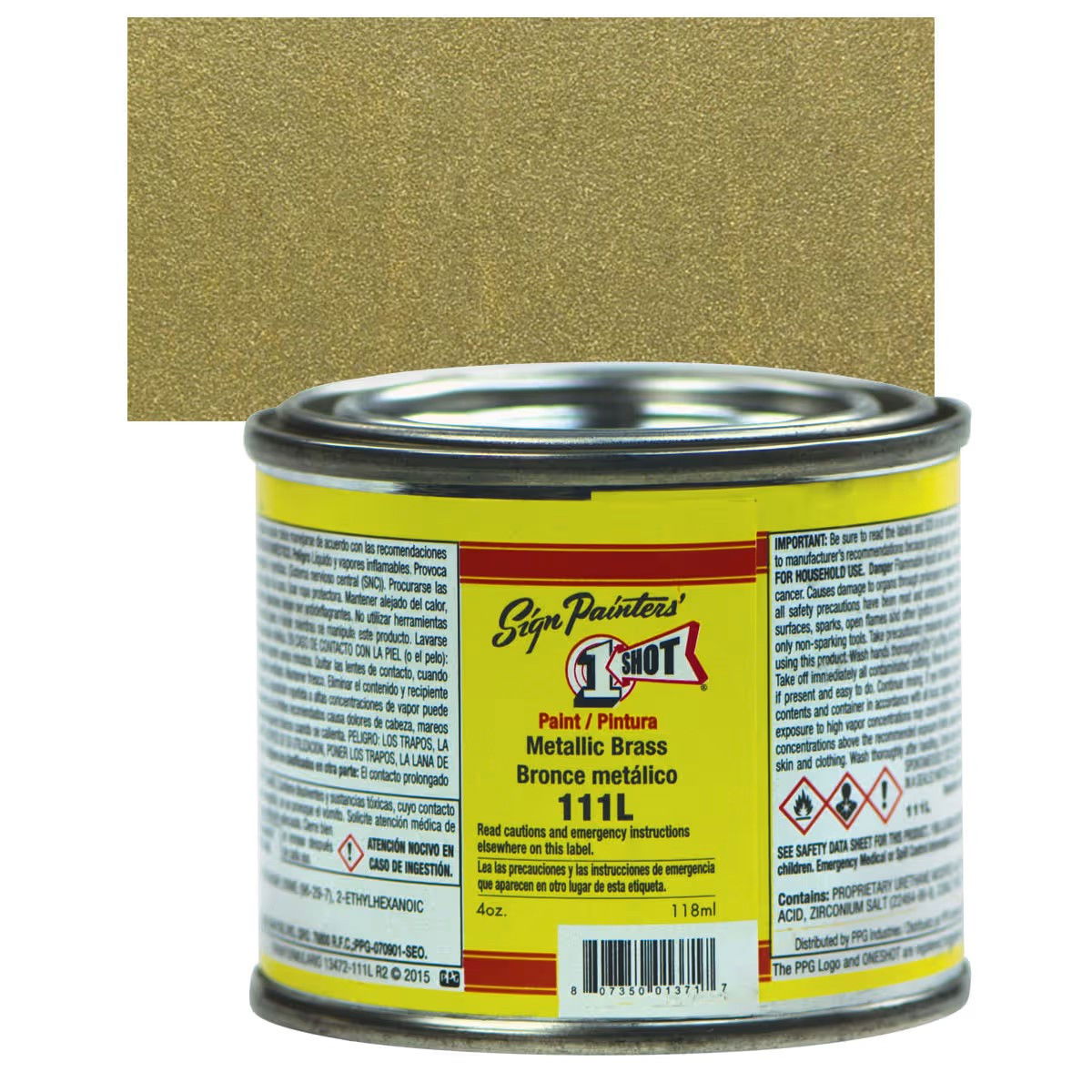 1SHOT Lettering Enamel 4oz Metallic Brass - (1000019810)