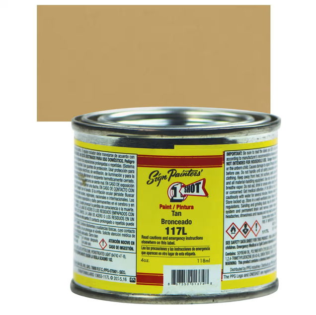 1SHOT Lettering Enamel 4oz Tan - (1000019814) 1SHOT Lettering Enamel 4oz Tan - (1000019814)