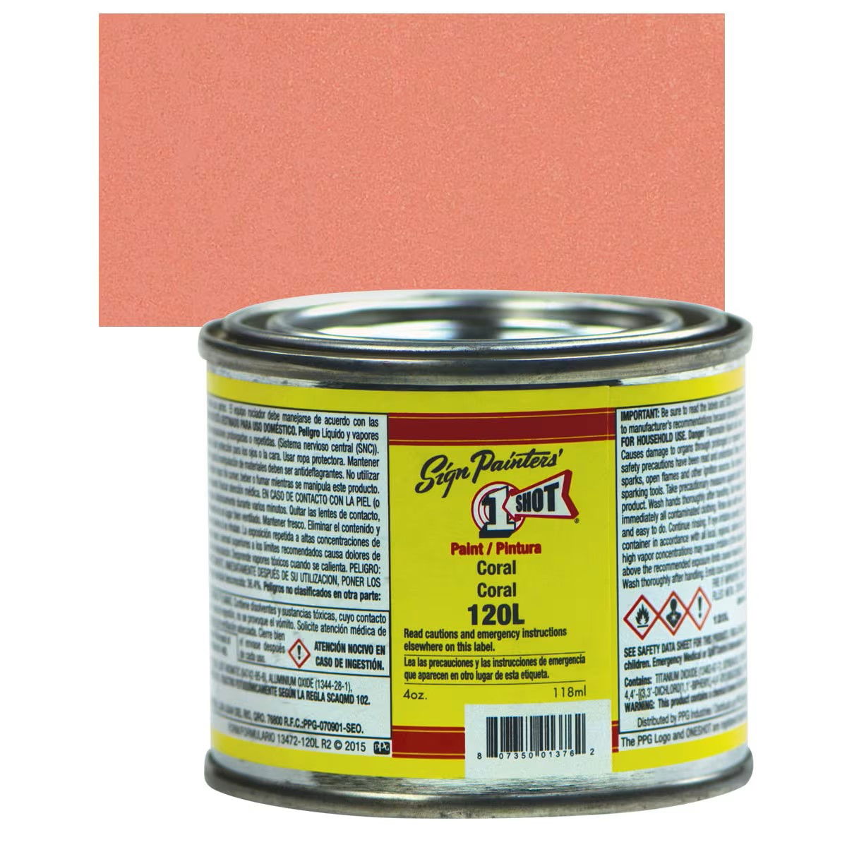 1SHOT Lettering Enamel 4oz Coral - (1000019816)