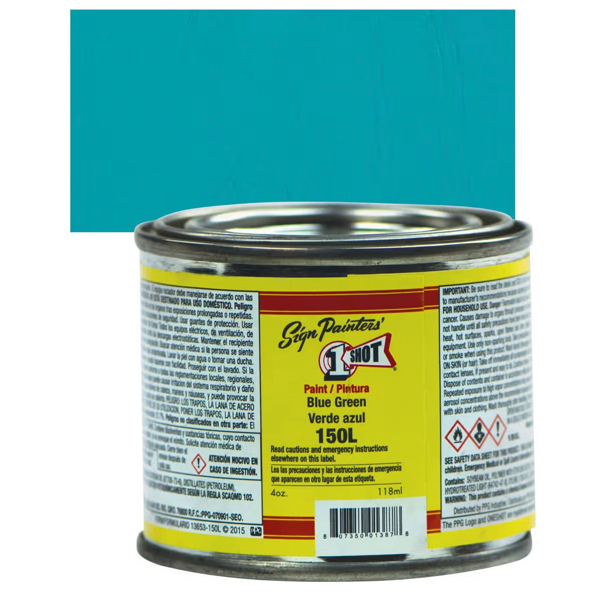 1SHOT Lettering Enamel 4oz Blue Green - (1000019826)