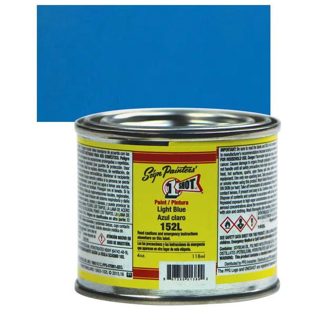 1SHOT Lettering Enamel 4oz Light Blue - (1000019828) 1SHOT Lettering Enamel 4oz Light Blue - (1000019828)