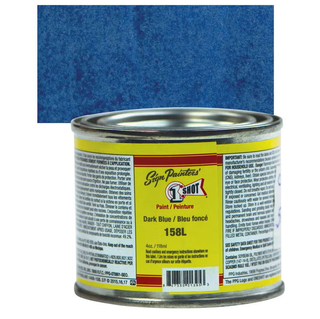 1SHOT Lettering Enamel 4oz Dark Blue - (1000019834) 1SHOT Lettering Enamel 4oz Dark Blue - (1000019834)