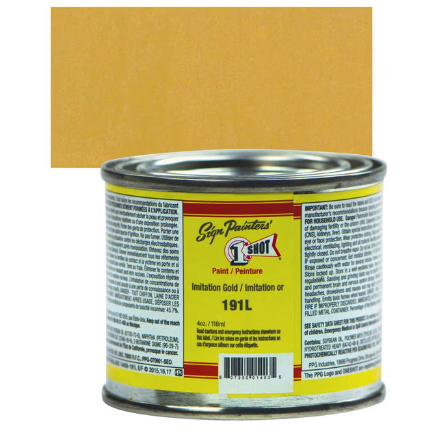 1SHOT Lettering Enamel 4oz Imitation Gold - (1000019842) 1SHOT Lettering Enamel 4oz Imitation Gold - (1000019842)
