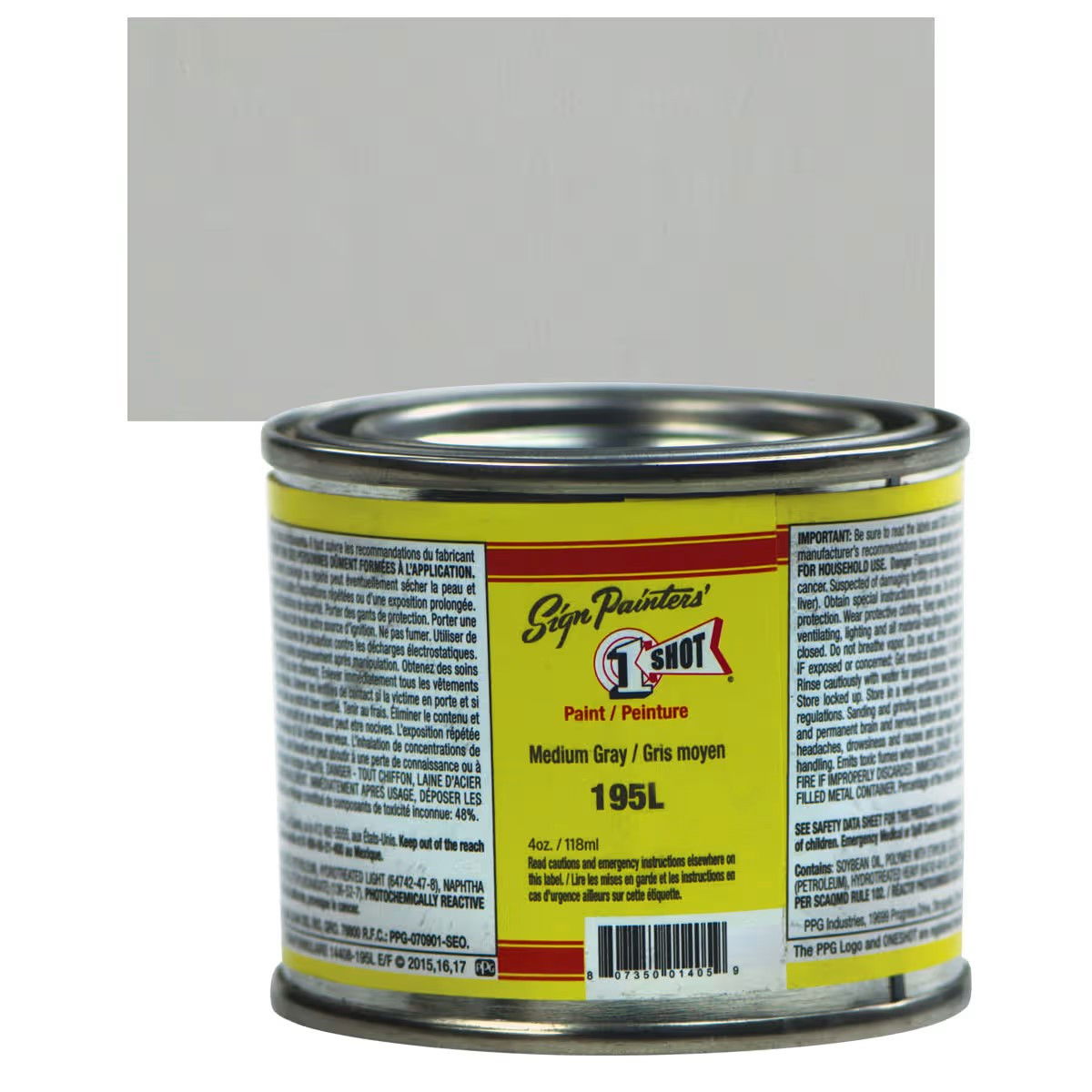 1SHOT Lettering Enamel 4oz Medium Gray - (1000019844)
