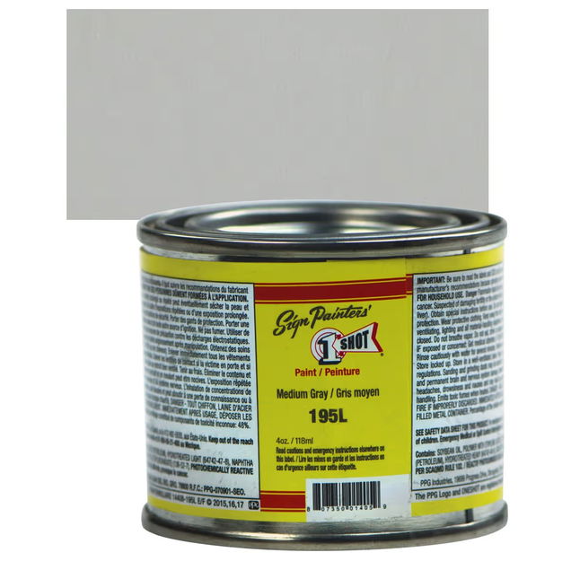 1SHOT Lettering Enamel 4oz Medium Gray - (1000019844) 1SHOT Lettering Enamel 4oz Medium Gray - (1000019844)