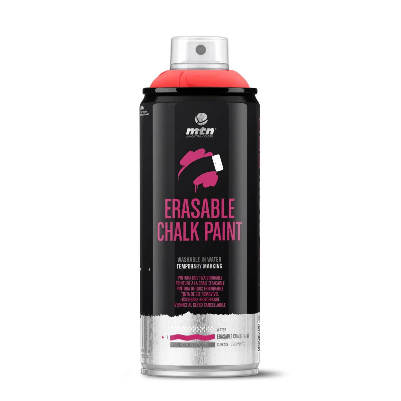 Montana Colors MTN PRO Erasable Spray Paint Chalk Red 400ml Can - (1000082136)