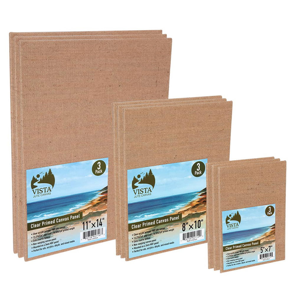Vista Jute Clear Primed Canvas Panels