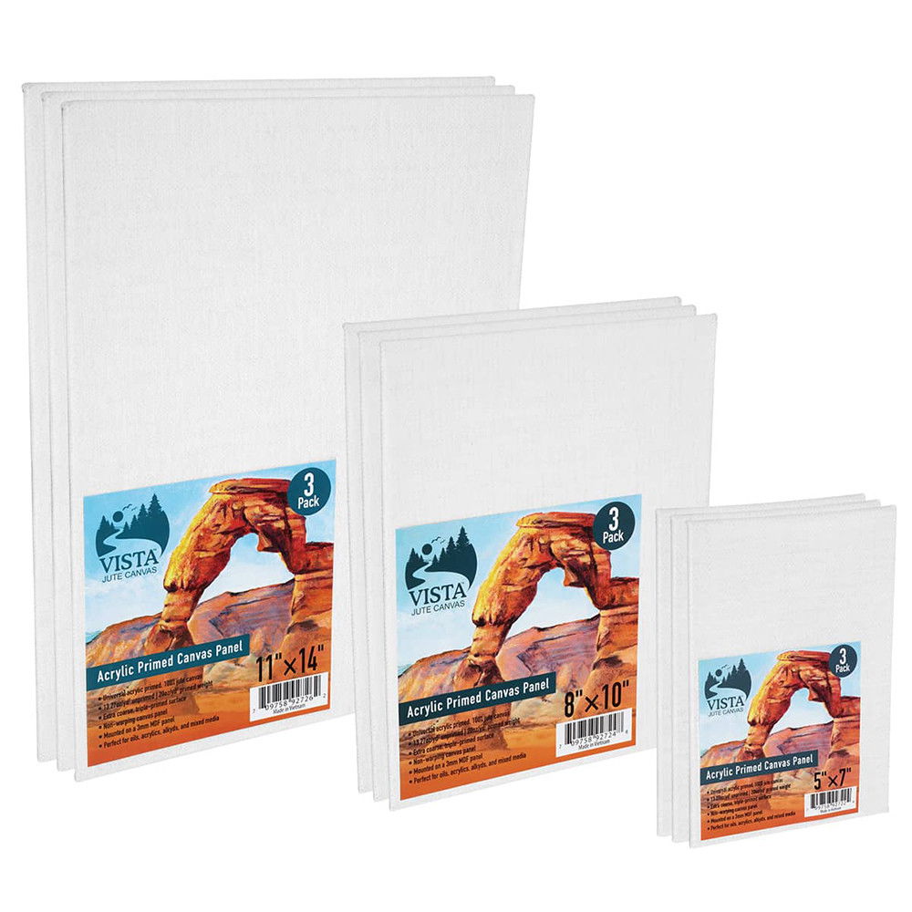 Vista Jute Acrylic Primed Canvas Panels