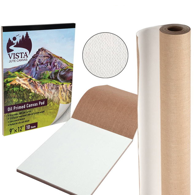 Vista Jute Oil-Primed Canvas Pads and Rolls Vista Jute Oil-Primed Canvas Pads and Rolls