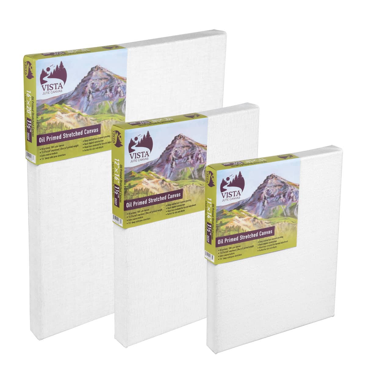 Vista Jute Oil-Primed Stretched Canvas 1-1/2" Deep