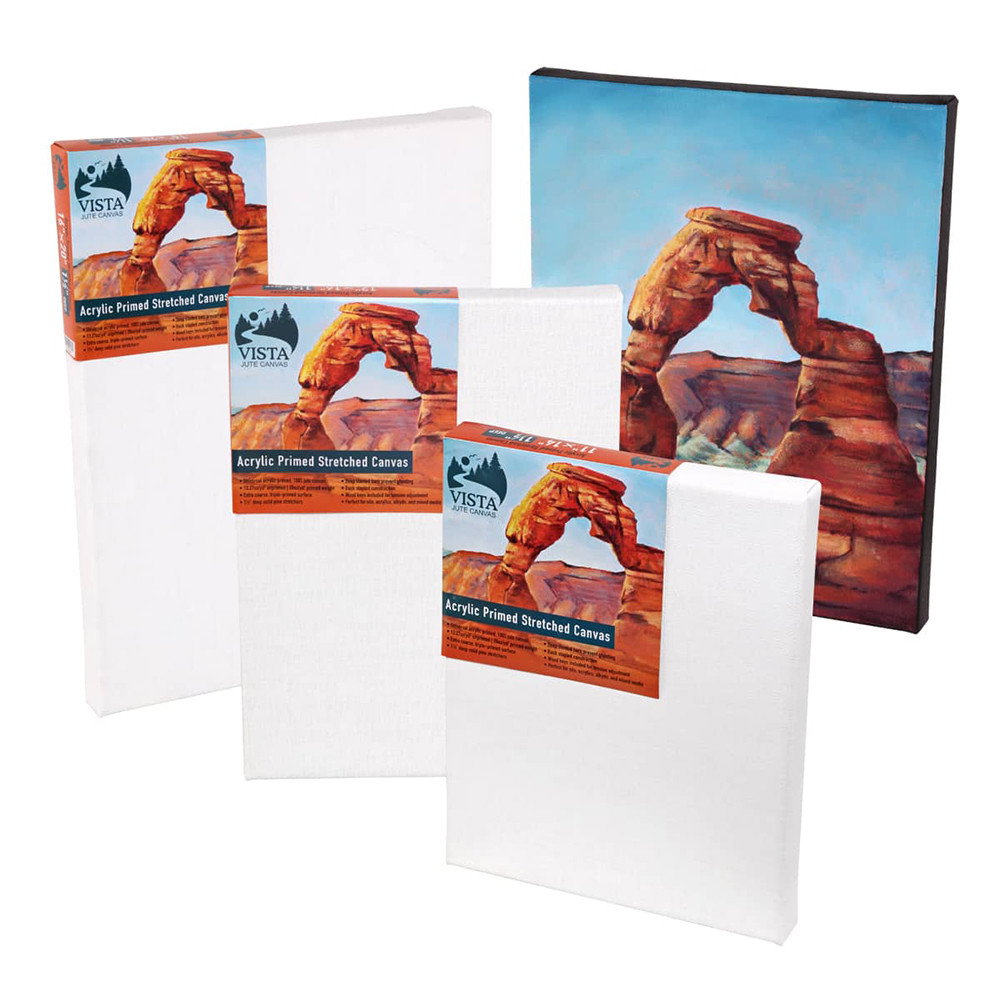 Vista Jute Acrylic-Primed Stretched Canvas 1-1/2" Deep