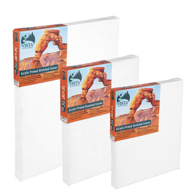Vista Jute Acrylic-Primed Stretched Canvas 1-1/2" Deep Vista Jute Acrylic-Primed Stretched Canvas 1-1/2" Deep