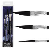 Black Knight Synthetic Short Handle Sword Liner Brush 3 Set - (90123)