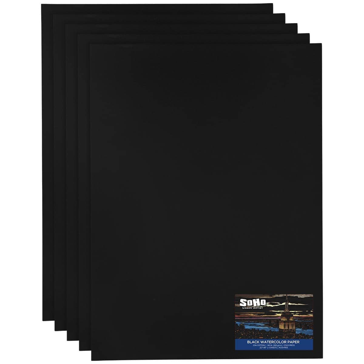 SoHo Urban Artist Black Watercolor Blocks, Pads, and Sheets